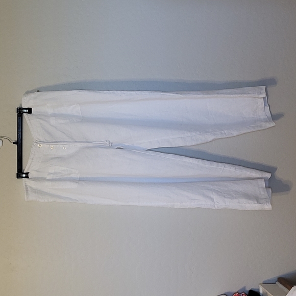 Margaritaville White Wide Leg Washable Linen Pants Drawstring Front Pockets XL - Picture 4 of 12